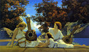 "Lute Players" BIG Maxfield Parrish Art Deco Print