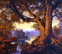 "Riverbank Autumn" BIG Maxfield Parrish Art Deco P