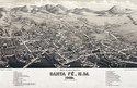 Bird's Eye Map of "Santa Fe 1882" New Mexico Art P