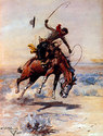 "The Bucker" BIG Cowboy Art Print by C.M. Russell