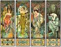 "Times of the Day" BIG Art Print by Alphonse Mucha