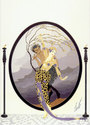 "Woman and Satyr" HUGE Art Deco Print by Erte