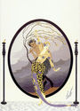 Woman and Satyr 30x44 Art Deco Print by Erte Hand 