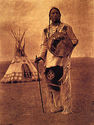  Whistle Smoke 15x22 Edward Curtis Native American