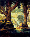 Cascades 30x44 Maxfield Parrish Art Deco Print Han