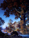 "Little Stone House" HUGE Maxfield Parrish Art Dec