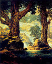 Cascades 22x30 Maxfield Parrish Art Deco Print Han