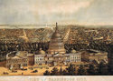  Bird's Eye View Map of Washington 1850 22x30 Art 