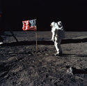 "Astronaut and Flag" Art Print of NASA Astronaut