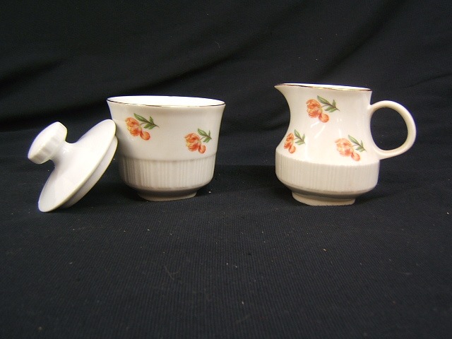 CP German Democratic Republic Floral Sugar With Lid & Creamer VGC | eBay