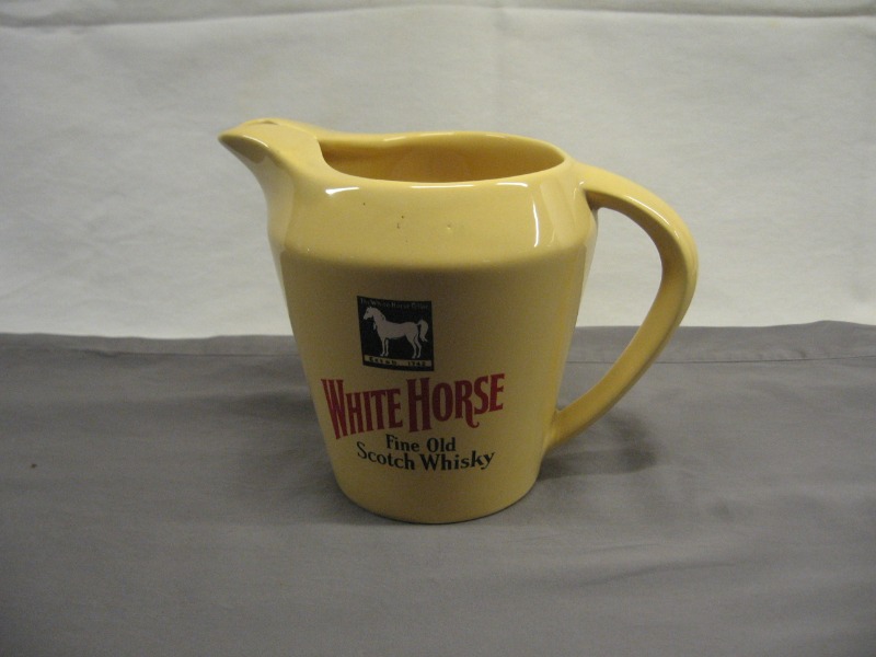White Horse Pub Jug Yellow Wade Pottery 5 1/2