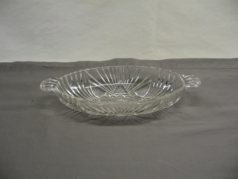 Clear Pressed Glass Oval Celery Dish w/Handles 8 1/2" Length VGC eBay