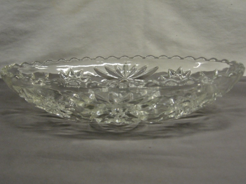 Pressed Glass Clear Divided Relish Tray w/Handles 10" Length Star VGC