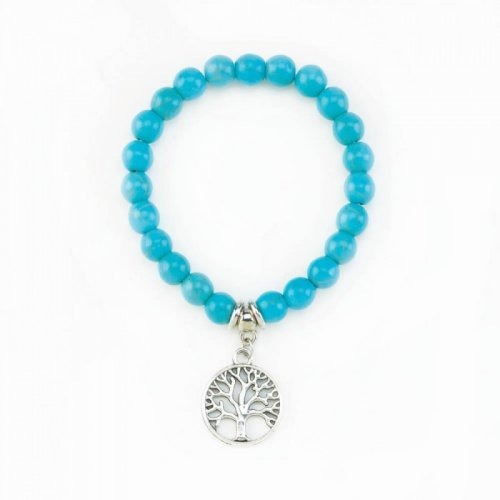 Tree Of Life Turquoise Stretch Bracelet