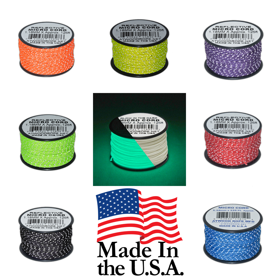 PARACORD PLANET Micro Cord 1.18mm - 125 Feet Spool Nylon Seil USA