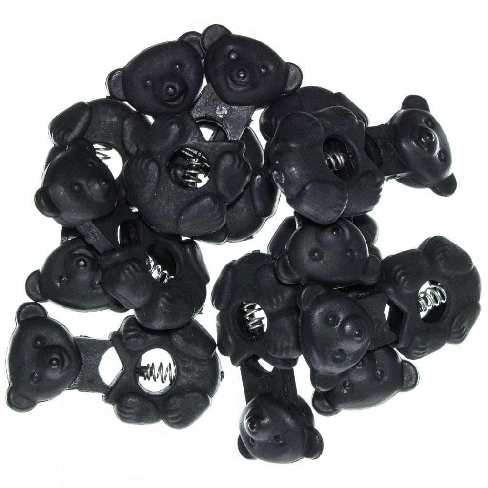 Plastic Cord Lock – Cow Head Style Black Toggle Clip - Multiple Pack Sizes
