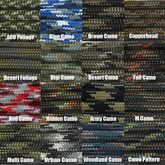 Check out our camo colors of paracord