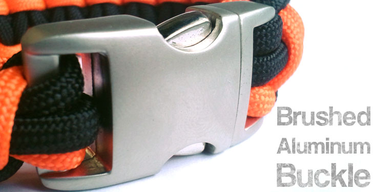 Brushed Aluminum Paracord Bracelet Buckle 5/8 inch & 3/4 inch