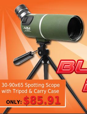 30-90x65 Spotting Scope with Tripod and Carry Case Green