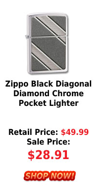 Zippo Black Diagonal Diamond Chrome Pocket Lighter