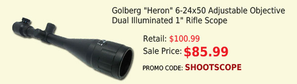 Golberg "Heron" 6-24x50 Adjustable Objective Dual Illuminated 1" Rifle Scope