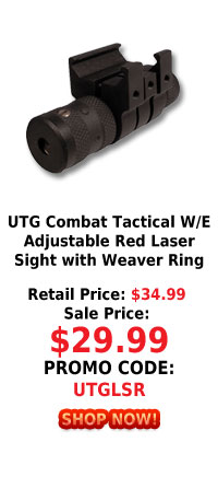 UTG Combat Tactical W/E Adjustable Red Laser Sight with Weaver Ring