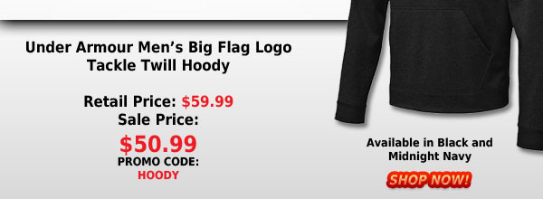 Under Armour Mens Big Flag Logo Tackle Twill Hoody