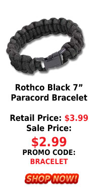 Rothco black 7" Paracord Bracelet