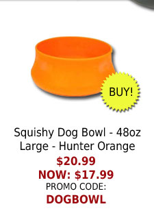 Squishy Dog Bowl 48 ounce Large Hunter Orange