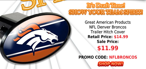 Great American Products NFL Denver Broncos Trail Hitch Cover