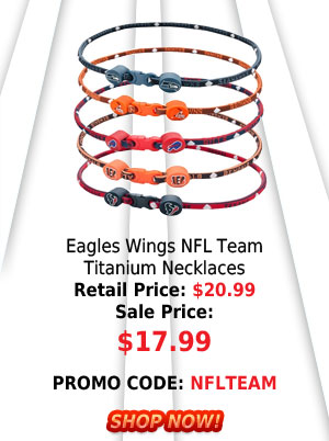 Eagles Wings NFL Team Titanium Necklaces