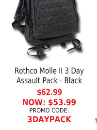 Rothco Molle II 3 Day Assault Pack Black