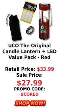 UCO The Original Candle Lantern plus LED Value Pack Red