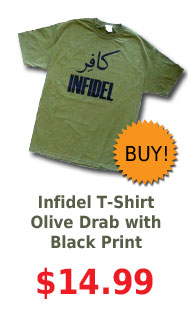 Infidel T-Shirt Olive Drab with Black Print