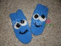 Blue Monster Crochet Hat/Scarf/Mitten Set