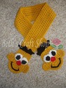 Gold Boy Monster Crochet Hat/Scarf/Mitten Set