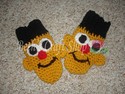 Gold Boy Monster Crochet Hat/Scarf/Mitten Set