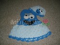 Blue Monster Crochet Hat/Tank Top Set (Sesame Stre