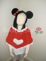 Girl Mouse Ears Hooded Poncho OR Hat and Poncho (D