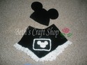 Boy Mouse Ears Hooded Poncho OR Hat and Poncho (Di