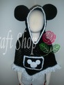 Boy Mouse Ears Hooded Poncho OR Hat and Poncho (Di