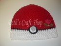 Red and White Ball Crochet Hat - (Pokemon, Pokebal