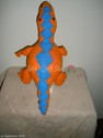 Orange and Blue T-Rex Hat-Scarf-Mitten Set