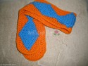 Orange and Blue T-Rex Hat-Scarf-Mitten Set