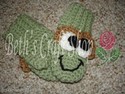 Grouchy Green Monster Hat Mitten Scarf Set (Sesame