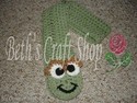 Grouchy Green Monster Hat Mitten Scarf Set (Sesame