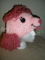 Pink Poodle Hat-fingerless mitts-Legwarmer-Tail Se