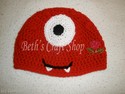 Red Bumpy Crochet Hat  vs 1-  (Yo Gabba Gabba, Mun