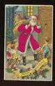 LOT of 4 SILK SANTA CLAUS with Children Father Chr