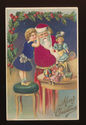 LOT of 4 SILK SANTA CLAUS with Children Father Chr